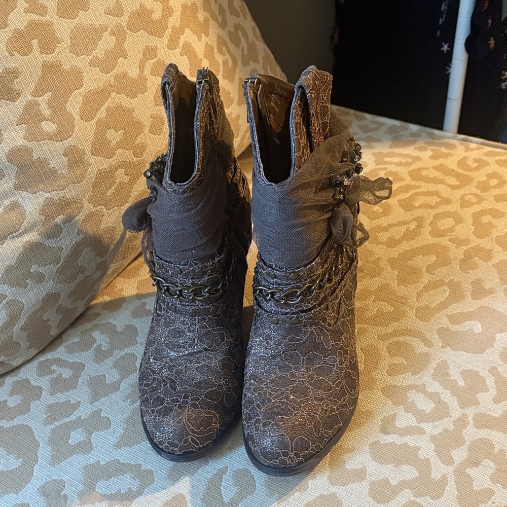Not Rated Lace Ankle Boots - Brown - Picture 4 of 5